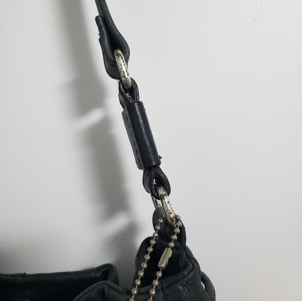 FOSSIL Dark Green Drawstring Bucket Bag Purse - Picture 9 of 15